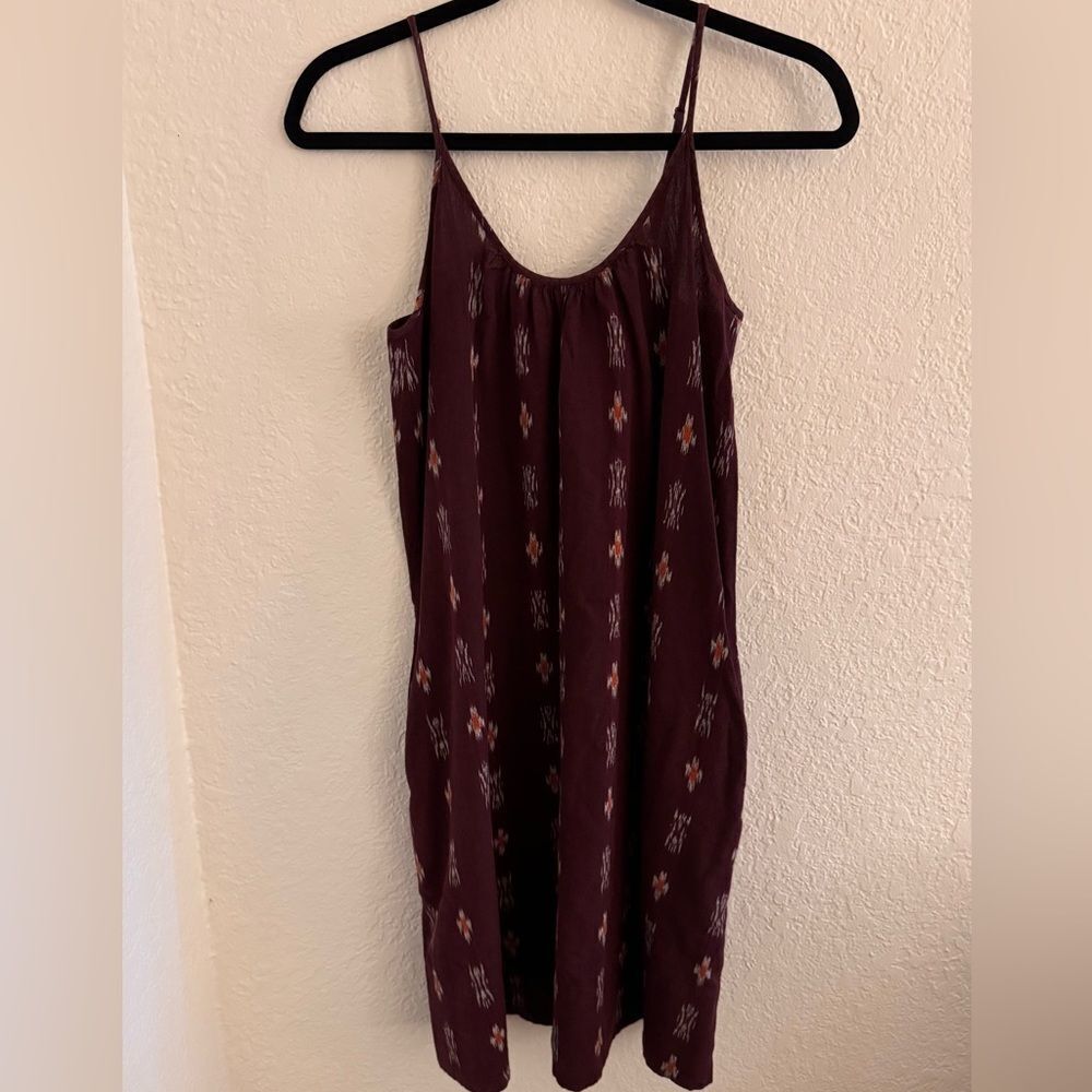 Madewell Burgundy Spaghetti Strap Midi Sundress